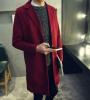Men's Winter Korean Stylish Casual Slim Trench woolen blend Overcoat Long Jacket