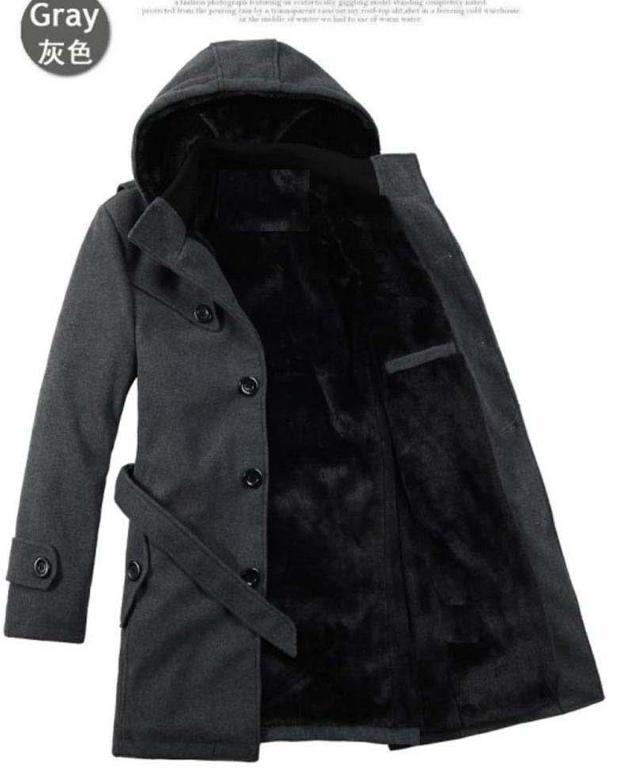 Men's hooded pea coat online