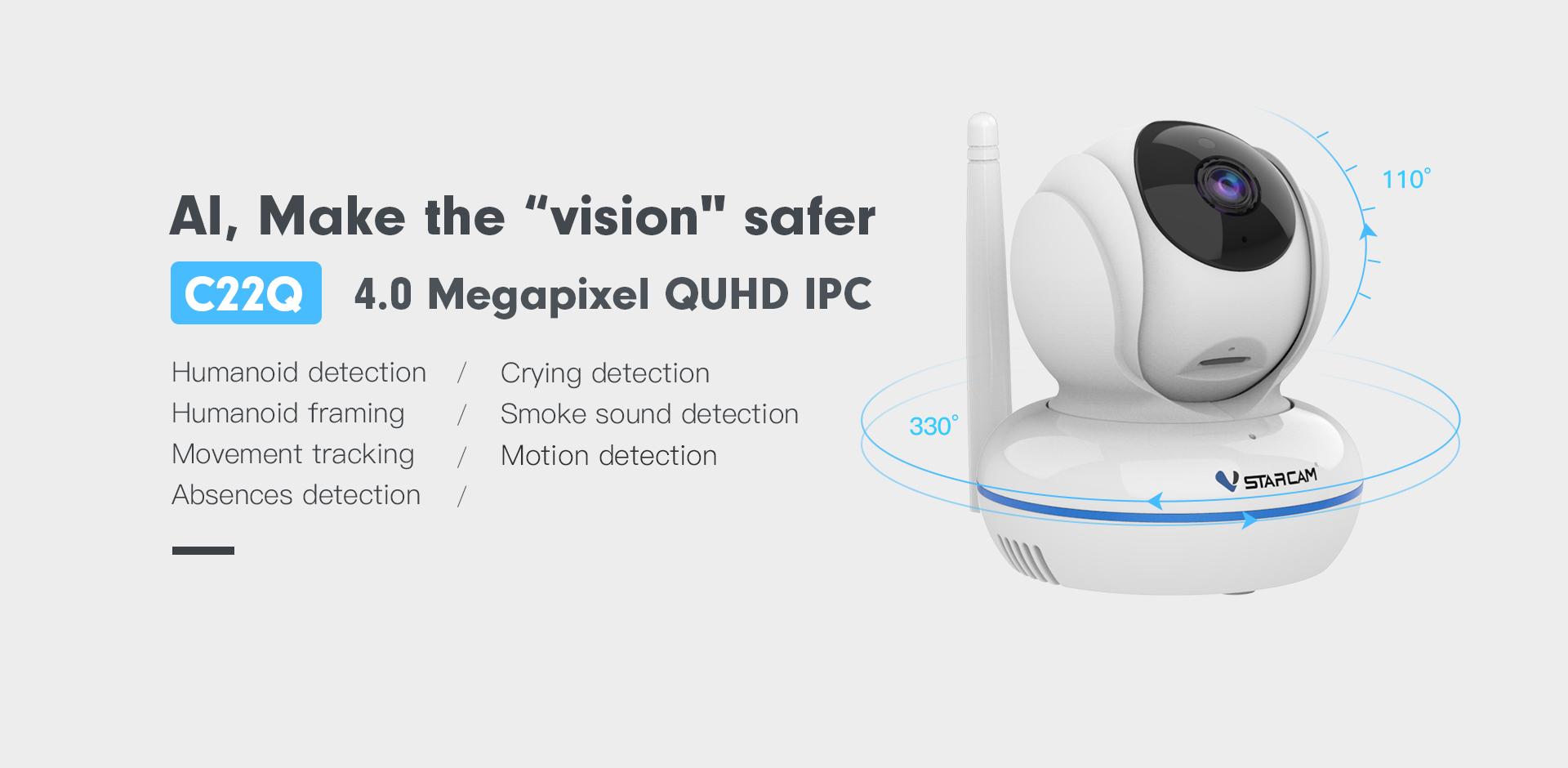 Vstarcam C22Q 4MP HD WiFi IP Camera 2.4G 5GHz Baby Monitor Smart