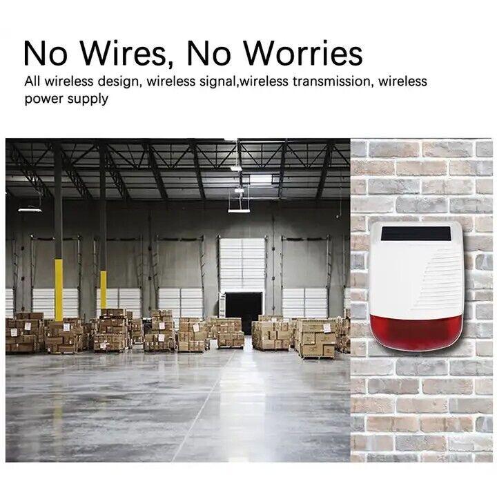 Full Fledge Burglar Alarm System Wireless Outdoor Solar Siren