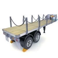 TOUCAN 1:14 2Axle RC Tractor Flatbed Semi Trailer for RC TAMIYA Tractor Truck