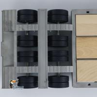 LESU 872MM Metal Wood 4Axles Trailer for 1/14 RC TAMIYA Tractor Truck Model