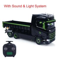 6x6 1/14 Hydraulic RC Dumper Car Metal Roll-on-off Full Dump Truck Tipper Model