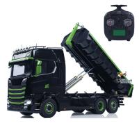 6x6 1/14 Hydraulic RC Dumper Car Metal Roll-on-off Full Dump Truck Tipper Model