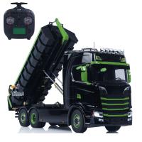 6x6 1/14 Hydraulic RC Dumper Car Metal Roll-on-off Full Dump Truck Tipper Model