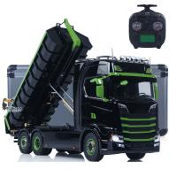 6x6 1/14 Hydraulic RC Dumper Car Metal Roll-on-off Full Dump Truck Tipper Model