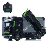 6x6 1/14 Hydraulic RC Dumper Car Metal Roll-on-off Full Dump Truck Tipper Model