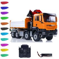 1:14 LESU RC Hydraulic 3-Way 8*8 Dumper Remote Control Crane Dumper Tipper Cars