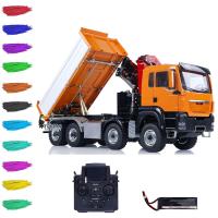 1:14 LESU RC Hydraulic 3-Way 8*8 Dumper Remote Control Crane Dumper Tipper Cars