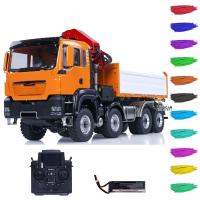 1:14 LESU RC Hydraulic 3-Way 8*8 Dumper Remote Control Crane Dumper Tipper Cars