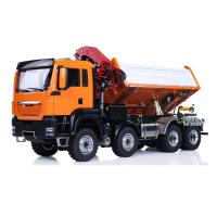 1:14 LESU RC Hydraulic 3-Way 8*8 Dumper Remote Control Crane Dumper Tipper Cars