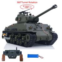 1/16 RTR RC Tank Sherman M4A3 E8 Fury Edition IR BB Shooting 360°Rotate Turret