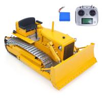 Metal 1/14 RC D7 Dozer Hydraulic Bulldozer RTR Model Flysky Light Sound I6S ESC