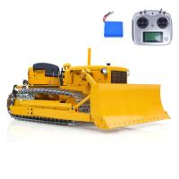 Metal 1/14 RC D7 Dozer Hydraulic Bulldozer RTR Model Flysky Light Sound I6S ESC