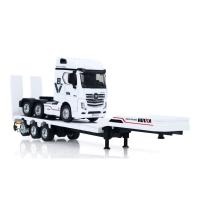 RTR HUINA 1/64 RC-Traktor-LKW9900 3Achs-Kunststoff-Halb-Flachbett-Anhänger-Sound