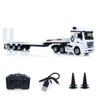 RTR HUINA 1/64 RC-Traktor-LKW9900 3Achs-Kunststoff-Halb-Flachbett-Anhänger-Sound