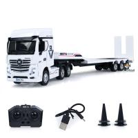 RTR HUINA 1/64 RC-Traktor-LKW9900 3Achs-Kunststoff-Halb-Flachbett-Anhänger-Sound