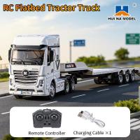 RTR HUINA 1/64 RC-Traktor-LKW9900 3Achs-Kunststoff-Halb-Flachbett-Anhänger-Sound