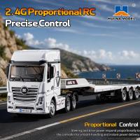 RTR HUINA 1/64 RC-Traktor-LKW9900 3Achs-Kunststoff-Halb-Flachbett-Anhänger-Sound