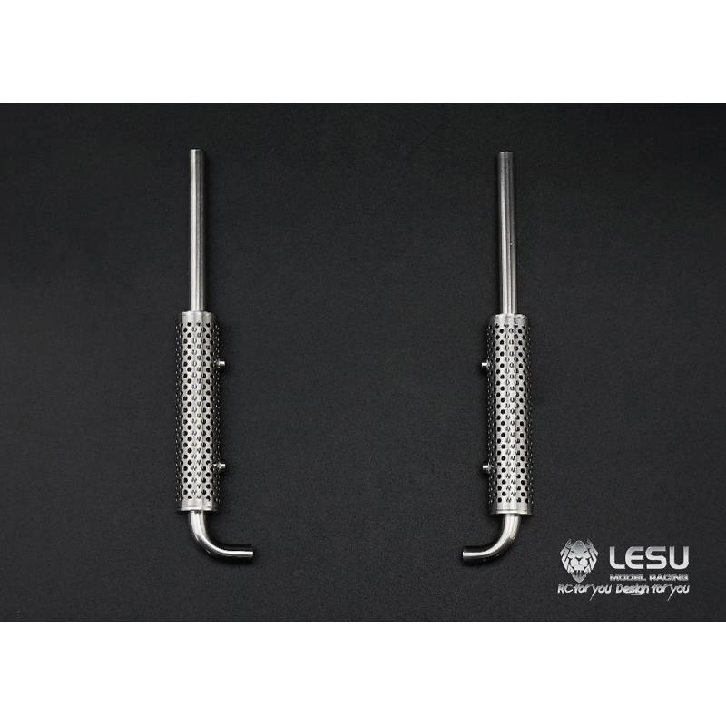 LESU 1/14 Scale Metal Exhaust Pipe Chimney 1pair for TAMIYA RC Car Truck Model