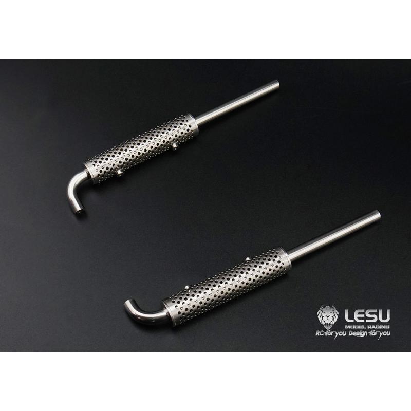 LESU 1/14 Scale Metal Exhaust Pipe Chimney 1pair for TAMIYA RC Car Truck Model