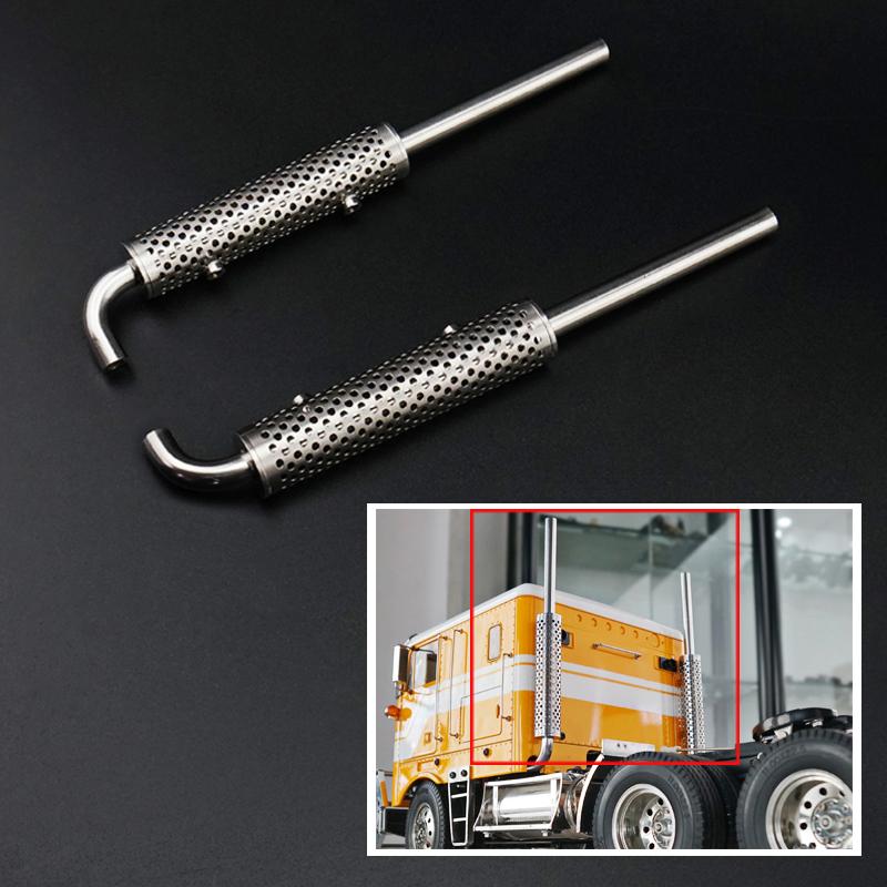 LESU 1/14 Scale Metal Exhaust Pipe Chimney 1pair for TAMIYA RC Car Truck Model