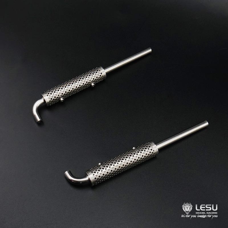 LESU 1/14 Scale Metal Exhaust Pipe Chimney 1pair for TAMIYA RC Car Truck Model