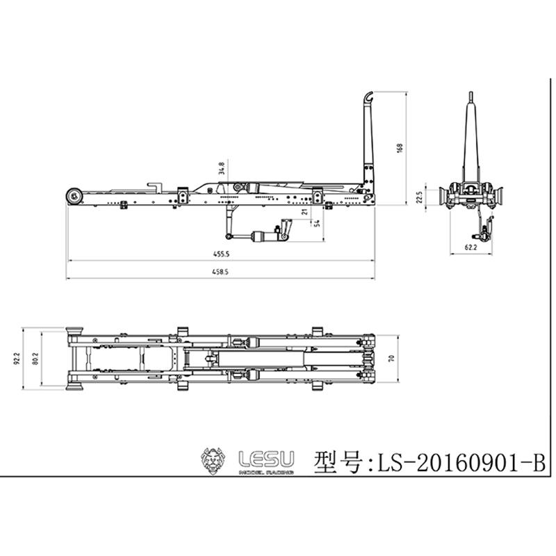 1/14 Scale LESU Metal Hydraulic Lifting Mechanism 8*8 Dumper RC Truck Tipper