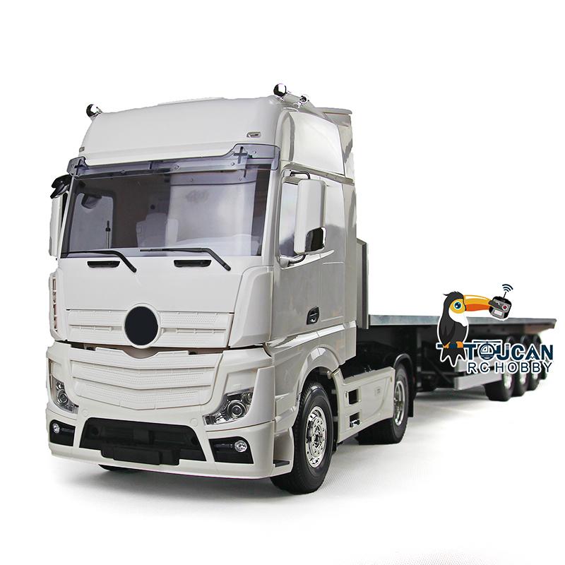 TOUCANRC 1/14 RC DIY  2Axles Tractor Truck Flatbed Lorry Trailer Car Model