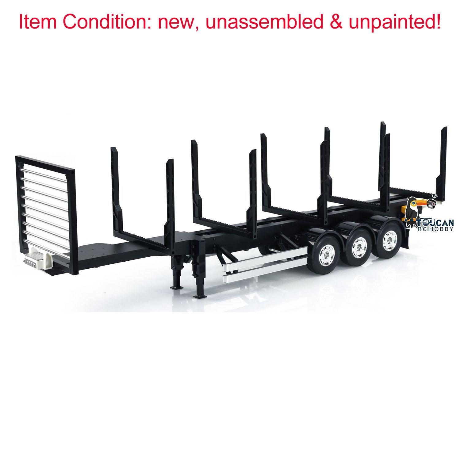 1/14 RC TOUCANRC 3Axle Timber Truck Pole Tractor Flatbed Semi Trailer KIT Model