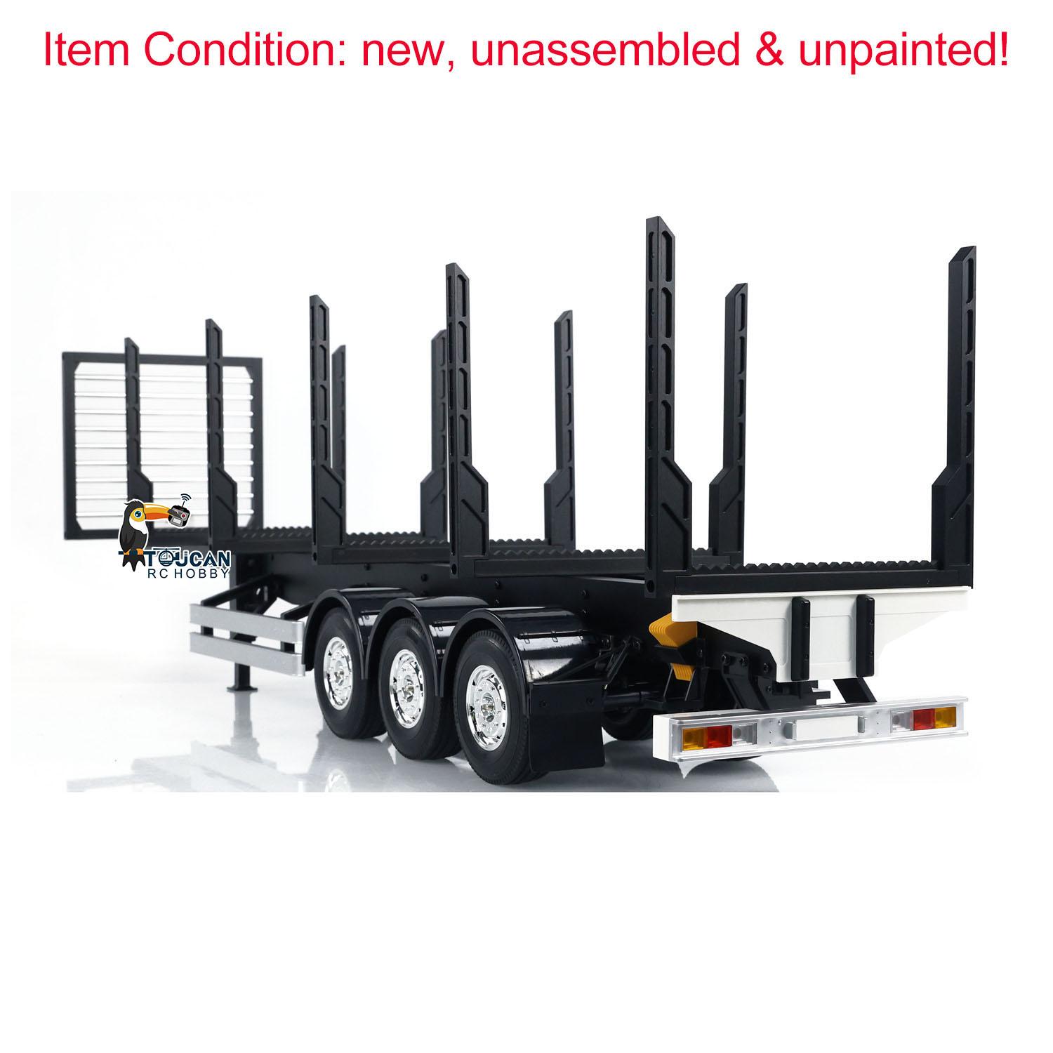 1/14 RC TOUCANRC 3Axle Timber Truck Pole Tractor Flatbed Semi Trailer KIT Model