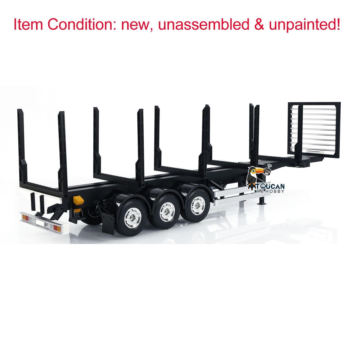 1/14 RC TOUCANRC 3Axle Timber Truck Pole Tractor Flatbed Semi Trailer KIT Model