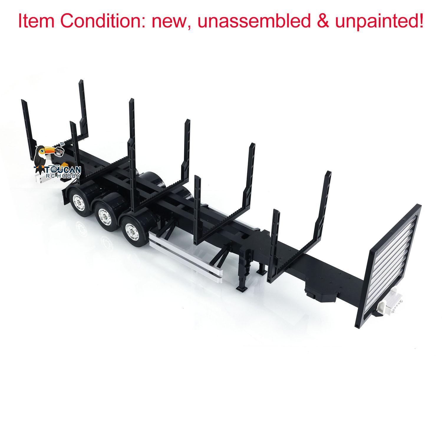 1/14 RC TOUCANRC 3Axle Timber Truck Pole Tractor Flatbed Semi Trailer KIT Model