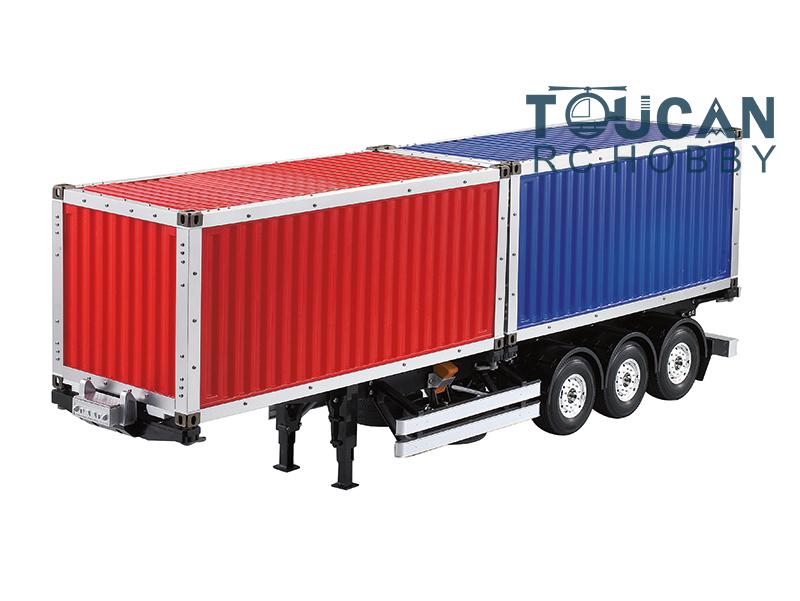 TOUCANRC Unpainted 2*20ft Container Semi Trailer 1/14 for Tamiya Tractor Lorry