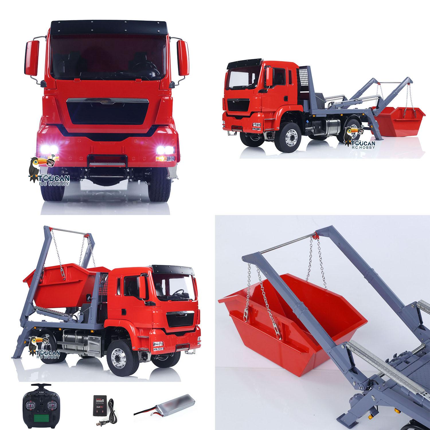 LESU Metal 1/14 RC Hydraulic Swing Arm Garbage Dump Truck 4X4 Skip Loader RTR