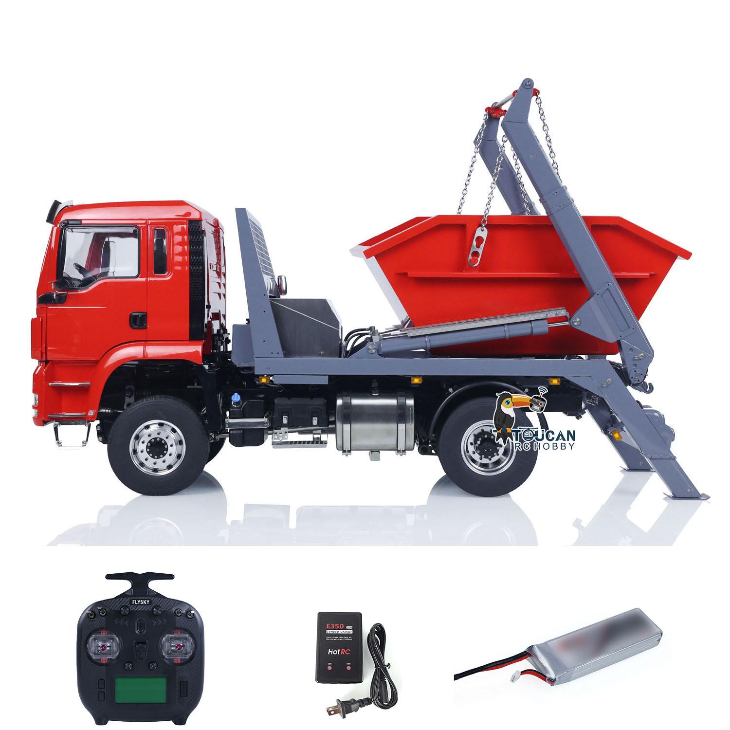 LESU Metal 1/14 RC Hydraulic Swing Arm Garbage Dump Truck 4X4 Skip Loader RTR