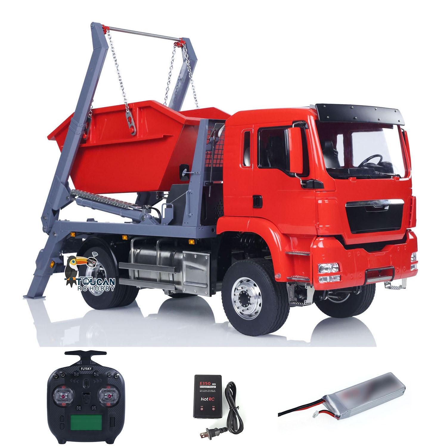 LESU Metal 1/14 RC Hydraulic Swing Arm Garbage Dump Truck 4X4 Skip Loader RTR