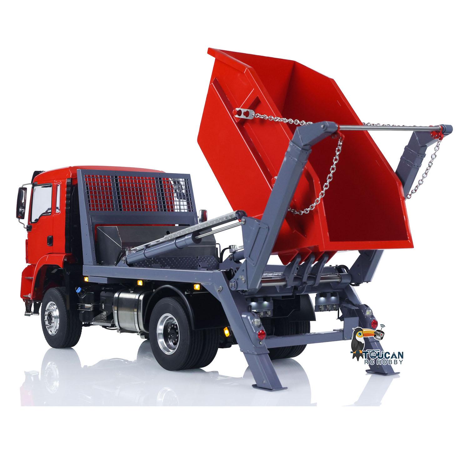 LESU Metal 1/14 RC Hydraulic Swing Arm Garbage Dump Truck 4X4 Skip Loader RTR