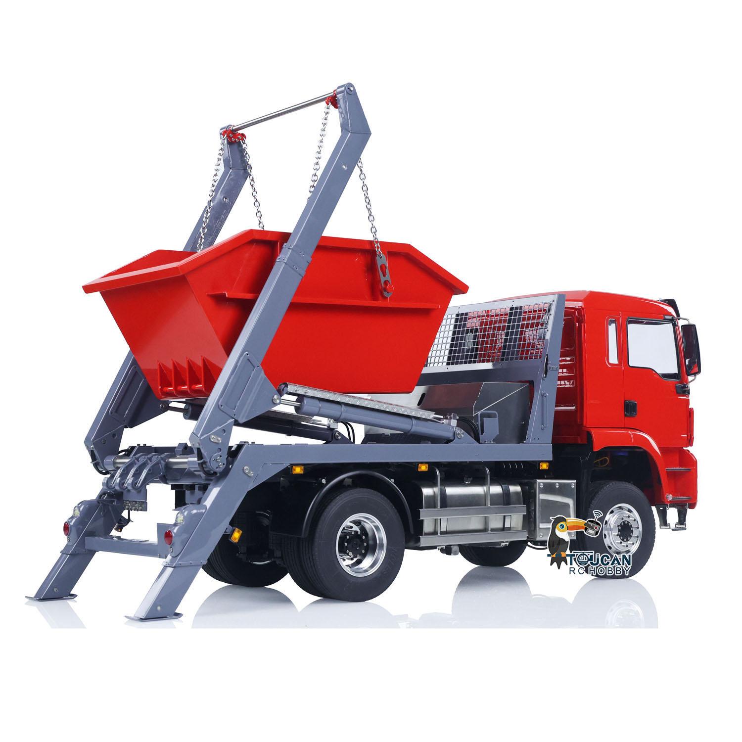 LESU Metal 1/14 RC Hydraulic Swing Arm Garbage Dump Truck 4X4 Skip Loader RTR