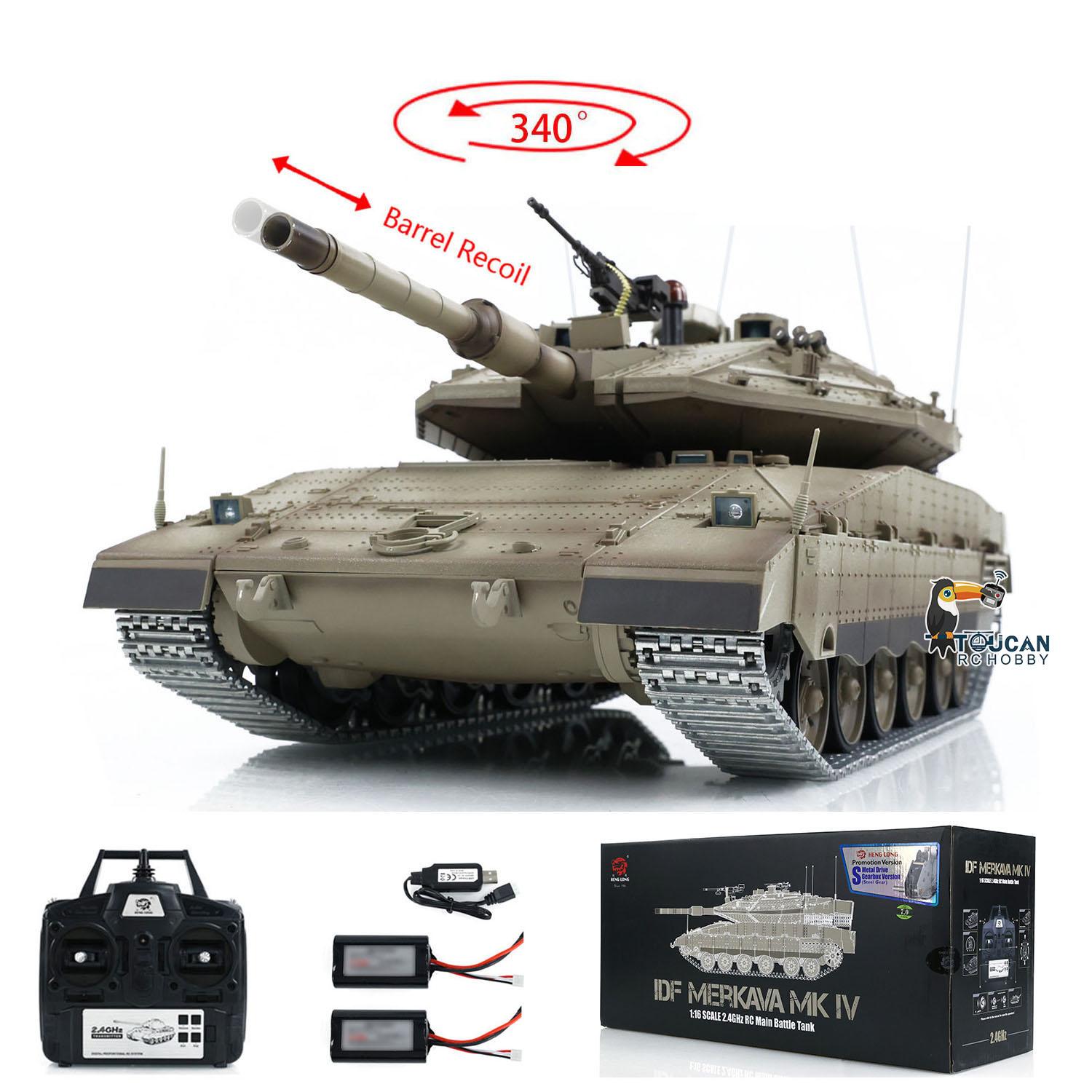 1:16 Battle RC Tank Henglong Merkava MKIV 3958 Metal Sprockets Smoke BB Shooting