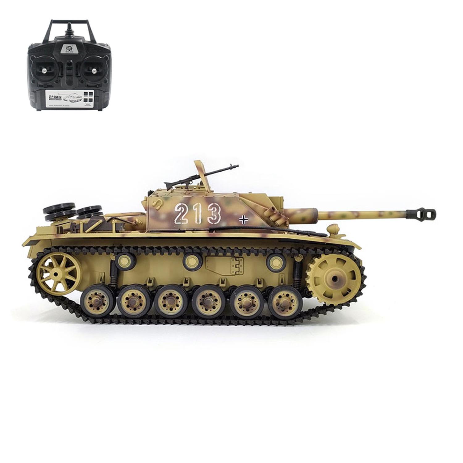 2.4G Henglong 1/16 7.0 RTR RC Tank German Stug III 3868 BB IR Battery Smoke