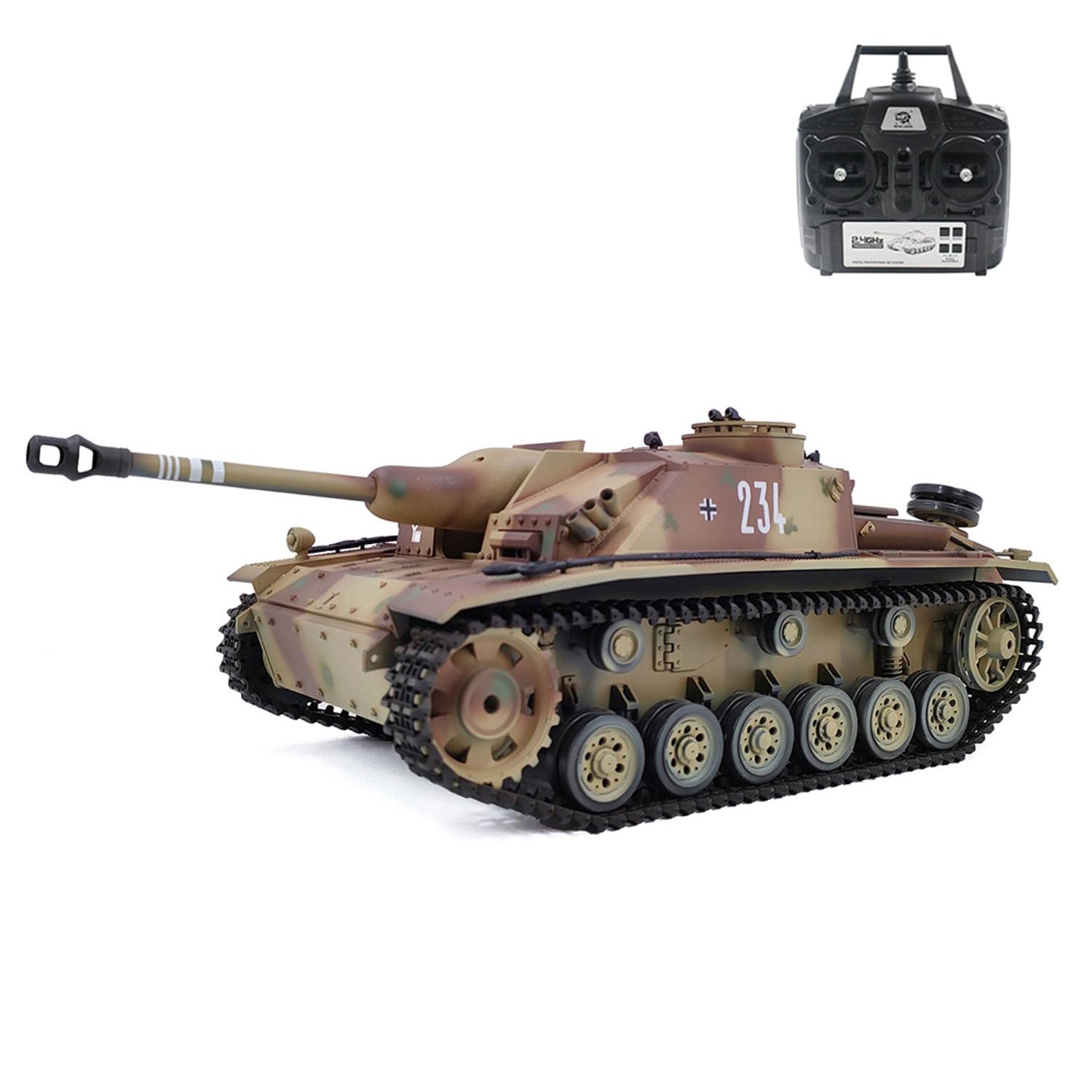 2.4G Henglong 1/16 7.0 RTR RC Tank German Stug III 3868 BB IR Battery Smoke