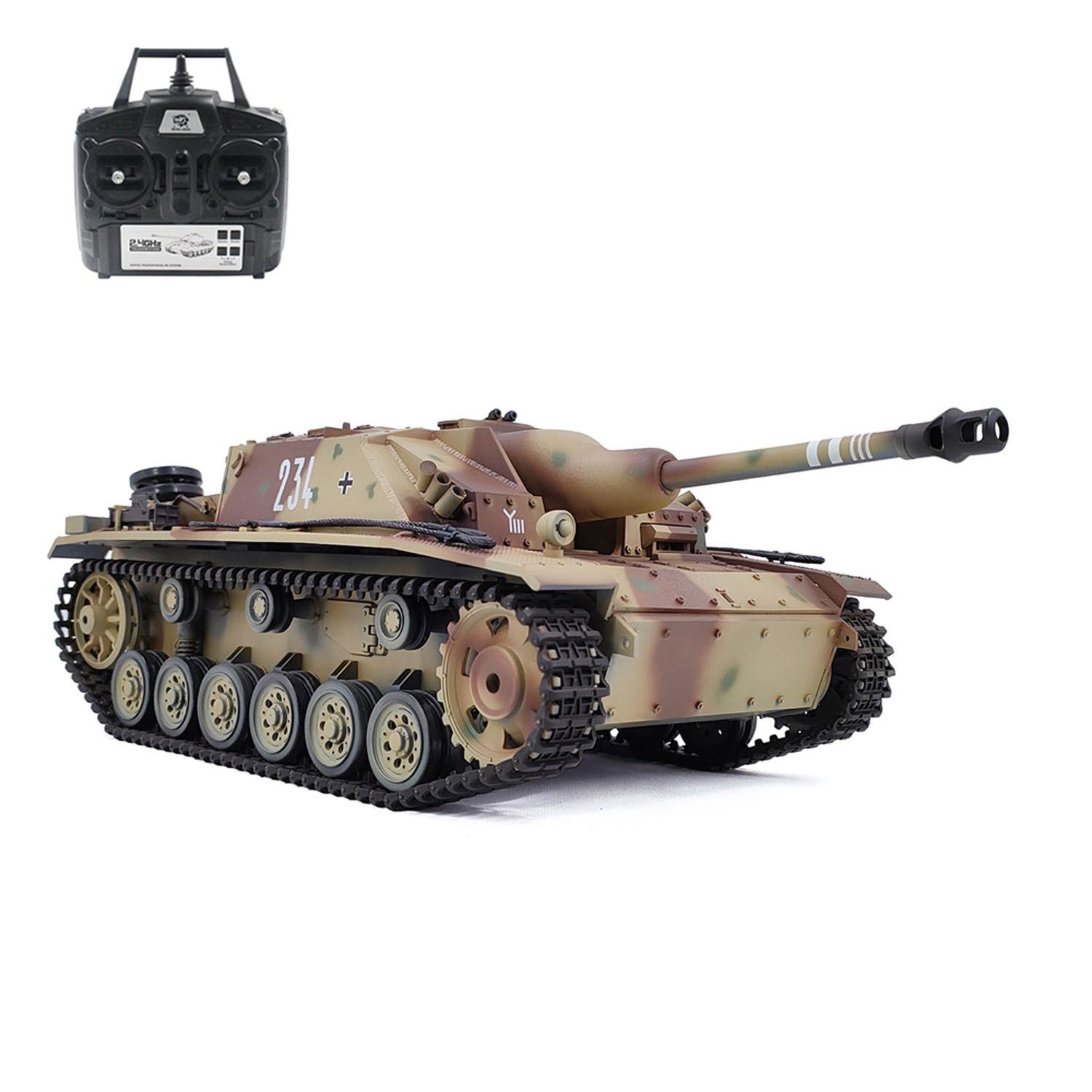 2.4G Henglong 1/16 7.0 RTR RC Tank German Stug III 3868 BB IR Battery Smoke