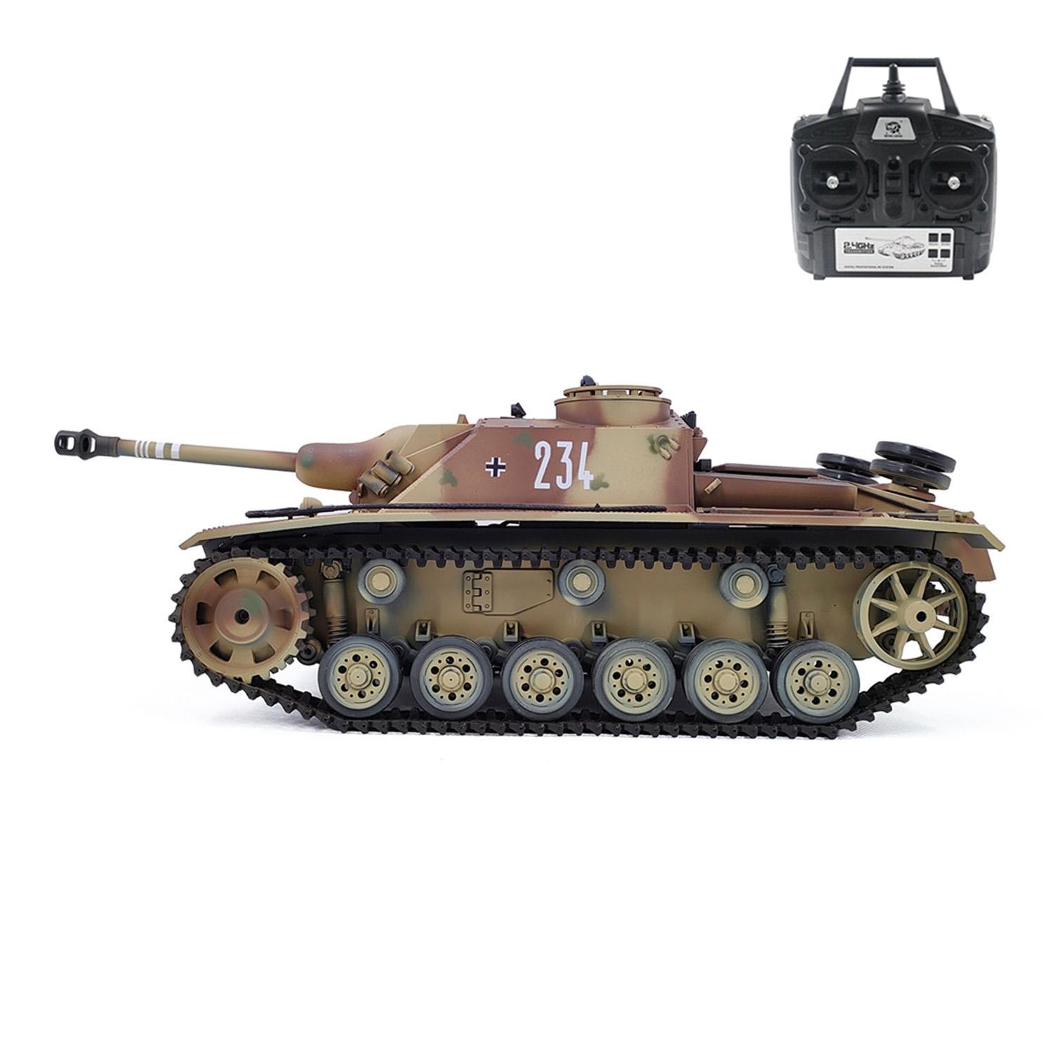 2.4G Henglong 1/16 7.0 RTR RC Tank German Stug III 3868 BB IR Battery Smoke