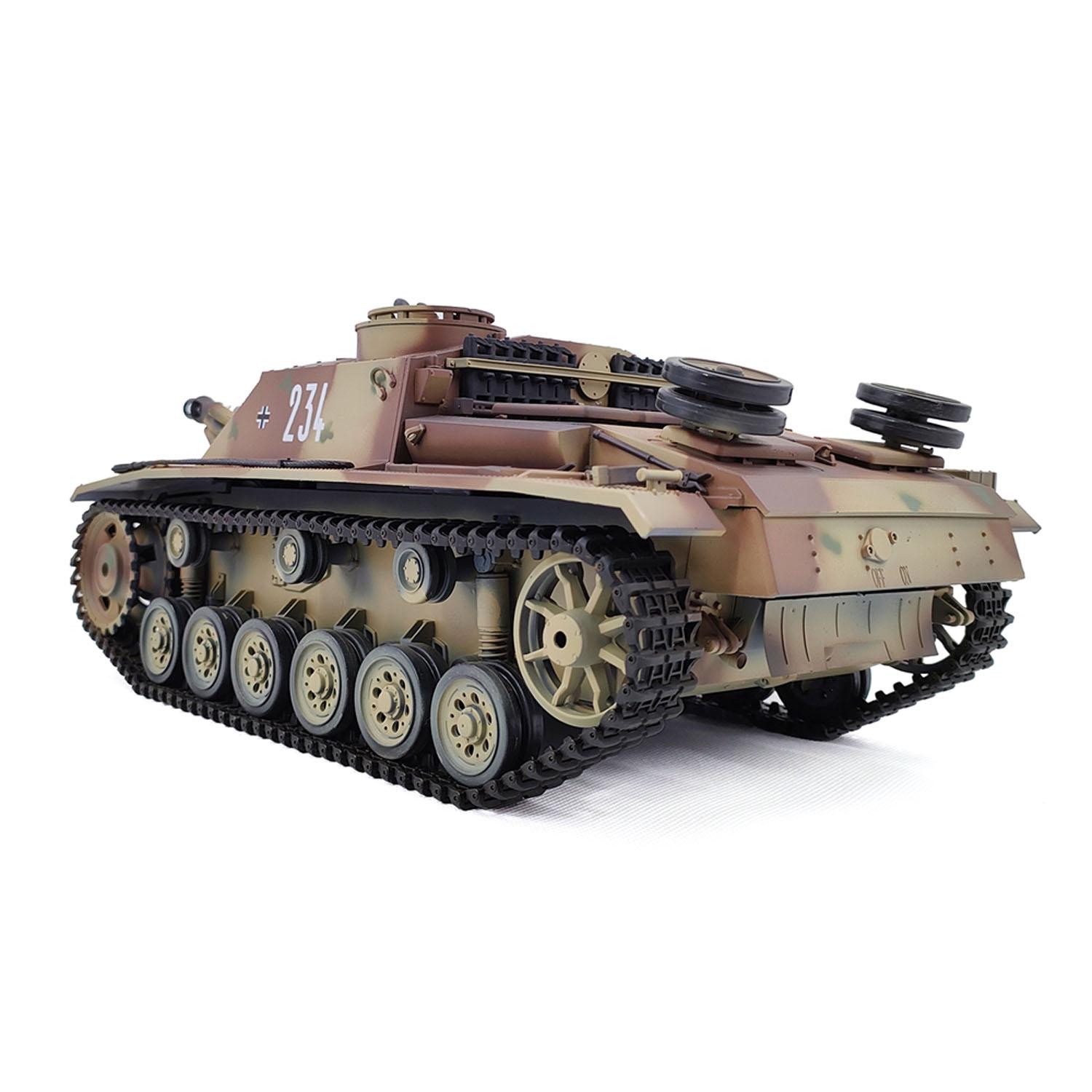 2.4G Henglong 1/16 7.0 RTR RC Tank German Stug III 3868 BB IR Battery Smoke