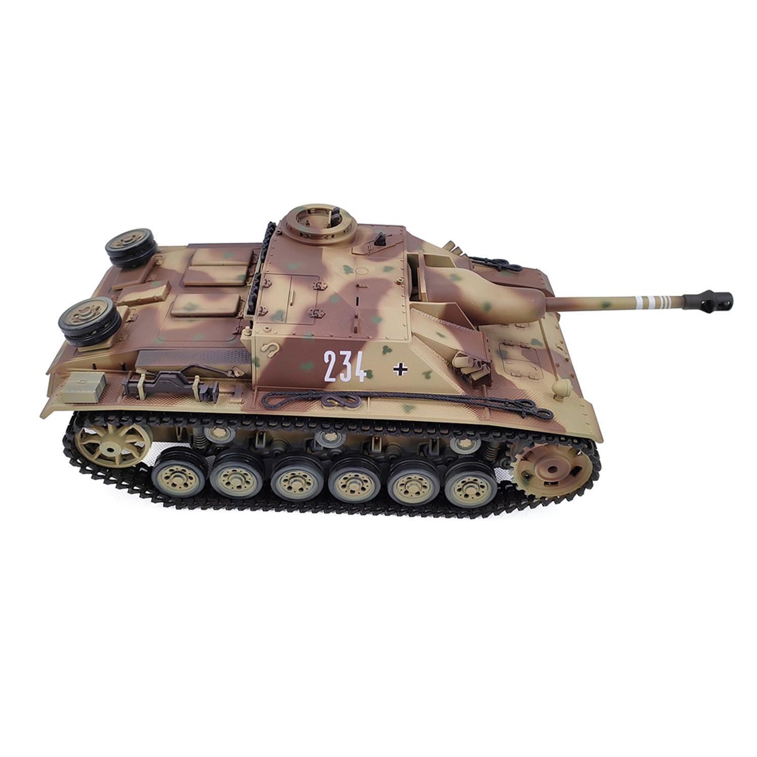2.4G Henglong 1/16 7.0 RTR RC Tank German Stug III 3868 BB IR Battery Smoke