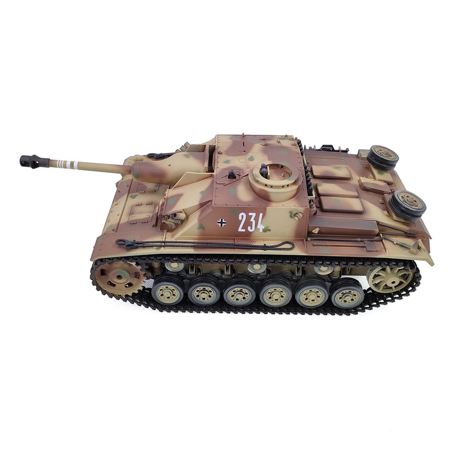 2.4G Henglong 1/16 7.0 RTR RC Tank German Stug III 3868 BB IR Battery Smoke