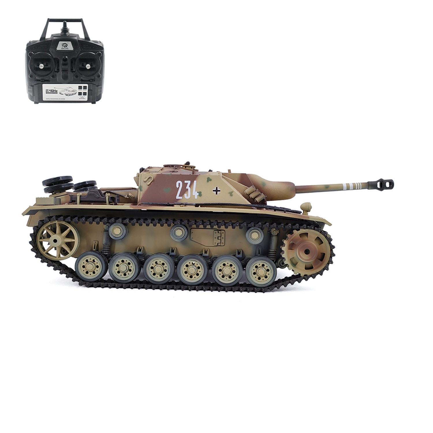2.4G Henglong 1/16 7.0 RTR RC Tank German Stug III 3868 BB IR Battery Smoke