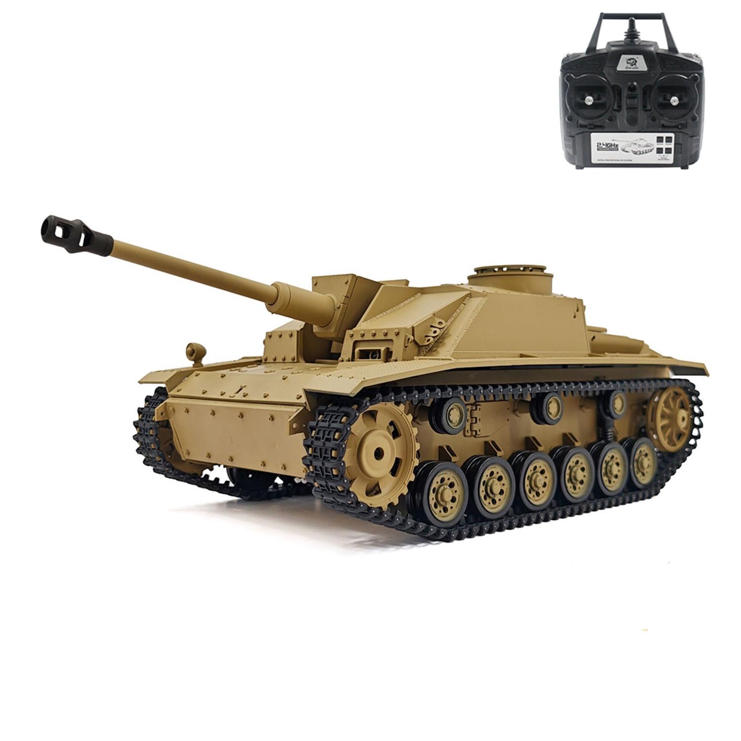 Henglong 1/16 7.0 Stug III RTR RC Tank Model 3868 BB IR Steel Gearbox Battery