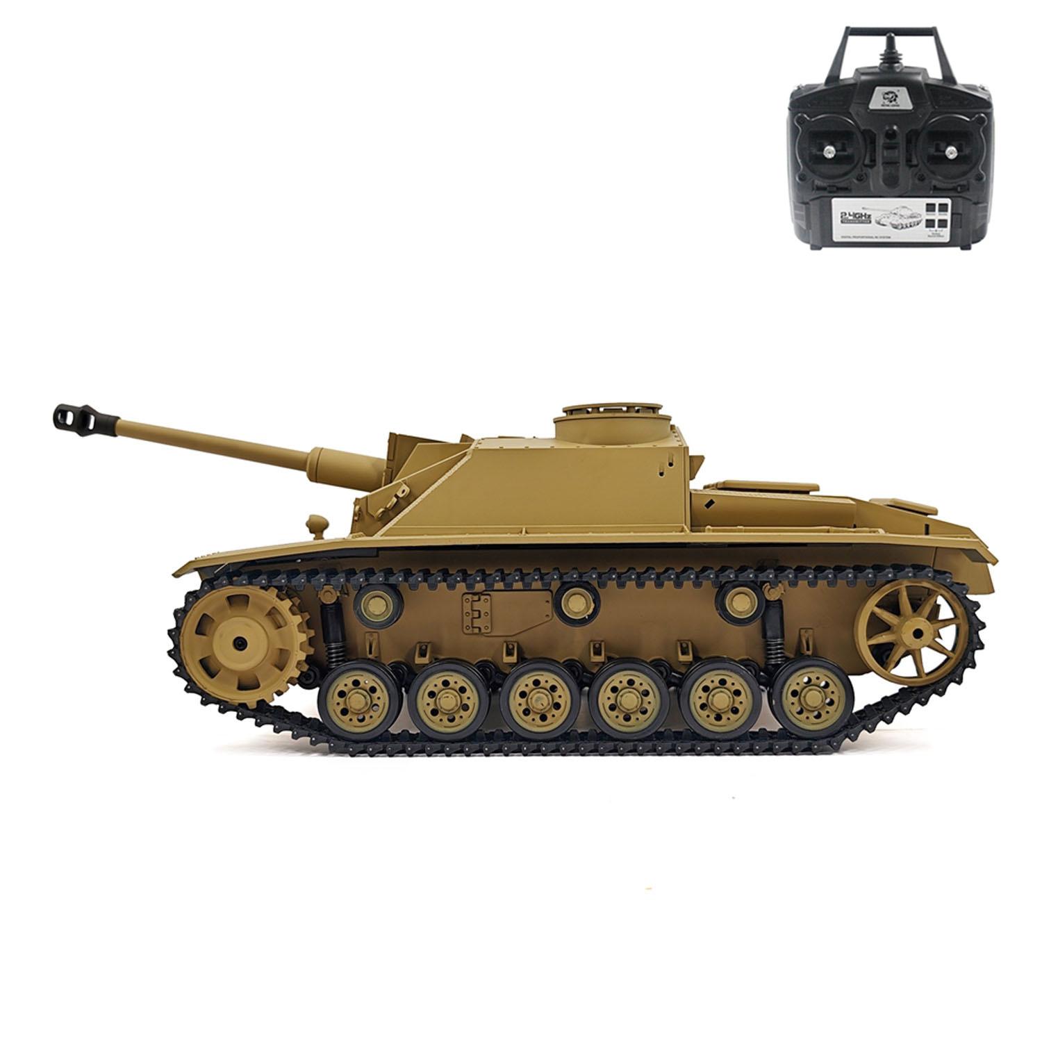 Henglong 1/16 7.0 Stug III RTR RC Tank Model 3868 BB IR Steel Gearbox Battery